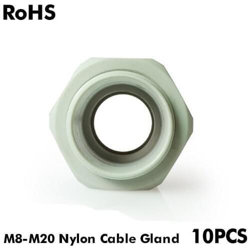 10pcs Nylon Cable Glands Waterproof Cable Gland Joints Plastic Waterproof M8 M10 M12 M16 M18 M20