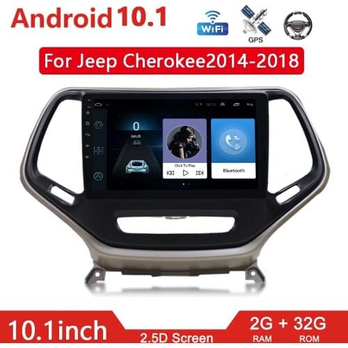 2Din Android 10.1 Car Multimedia Player HD Touch Screen For Jeep Cherokee 2014-2018 Navigation GPS wifi Bluetooth