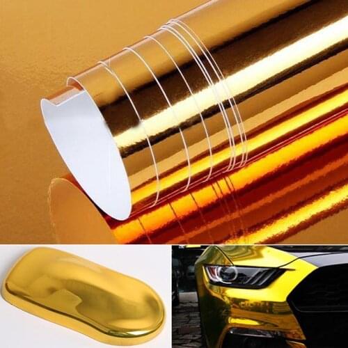 152cm Gold Vinyl Wrap Chrome Foil Sticker Mirror Covering Film Foil cricut auto Motorcycle Car wrapping stickers roll styling