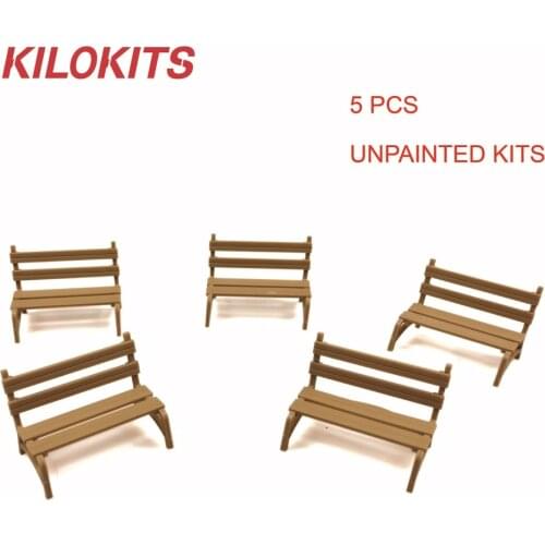 5PCS 1/35 Street Bench Plastic Unpainted Kits Diorama Building Accessories Scale Models Theme Landscape