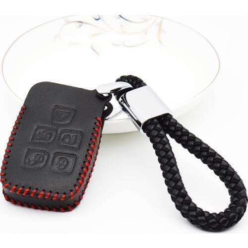 Genuine Leather Car Key Cover Case For Landrover Discovery 4 Range Rover Freelander 2 Evoque For Jaguar XE XF XK Keychain Holder