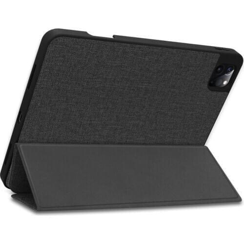 Case With Pencil holder for iPad Pro 11 12.9 2018 2020 Case woven design Funda Multi-Fold PU Leather Smart Cover
