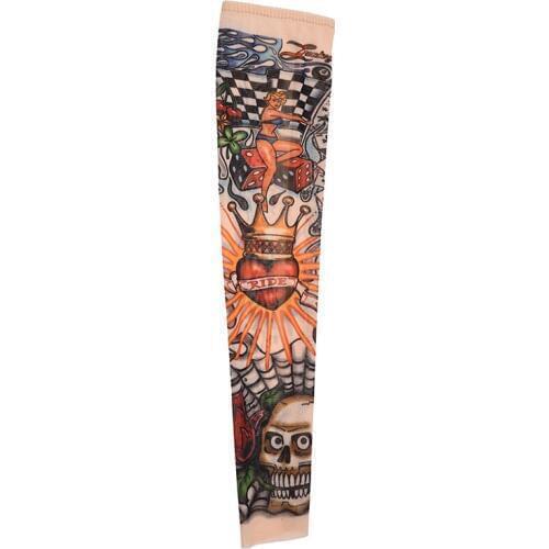 Skull Crown Stretchy Temporary Tattoo Arm Sleeve Stocking for Child