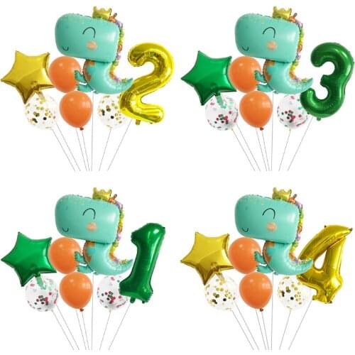Dinosaur Crown Latex Balloon Birthday Party Aluminum Film Balloon Forest Childrens Party Birthday Sequin Decoration Decoration