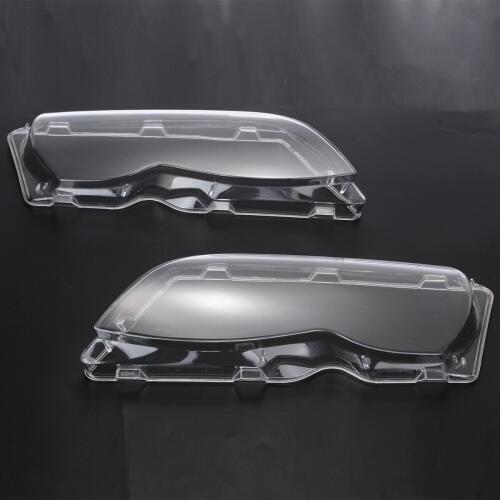 For BMW 1pair Headlight Headlamp Clear Lens Cover Shell Support E46 320i 325i 325xi 02-06 4Door