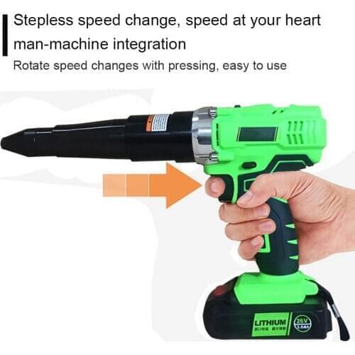 Rivet Gun Electric 26V Lithium Battery Rivet Hook Extension Mouth 110V~240V Power Tool US EU AU UK Plug Rechargeable Rivet Gun