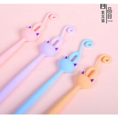 48pcs Gel Pens cute cartoon cat black colored gel-inkpens for writing Cute stationery office school supplies