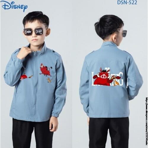 The Lion King Kawaii Anime Doll Spring Cardigan Long Sleeve Jacket Stand Collar Outdoor Slim Kids Fashion Clothing Coat