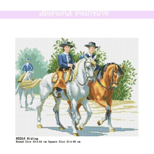 Riding Diamond Painting Patterns 5D DIY Full Square Round Acrylic Drill Tool Special Shaped Complete Arts Accessories Home Decor