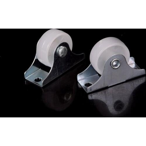 2Pcs White Universal Swivel Casters Roller Wheel Plastic Furniture Replacement Caster Wheel For Platform Trolley Chair