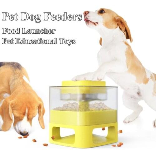 Pet Dog Feeders Food Launcher Pet Educational Toys Non-electric Equipment Fun Interactive Feeding Catapult for Cats/Dogs