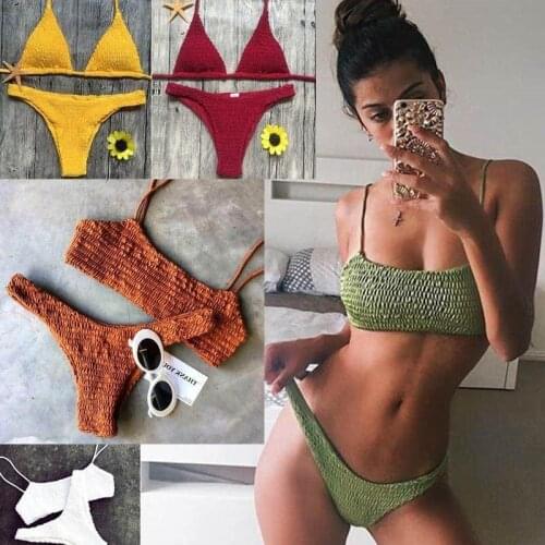 2021 Summer Fashion Womens Swimwear Bikinis Padded Bra Bandage Women Sexy Swimsuit Push-up Bikini Set Swimwear Bathing Bikinis