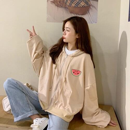 Harajuku Kawaii Crop Hoodie with Zipper Cotton Crop Top Sweatshirt for Woman Thin Long Sleeve Streetwear Hoody Girls Short Tops