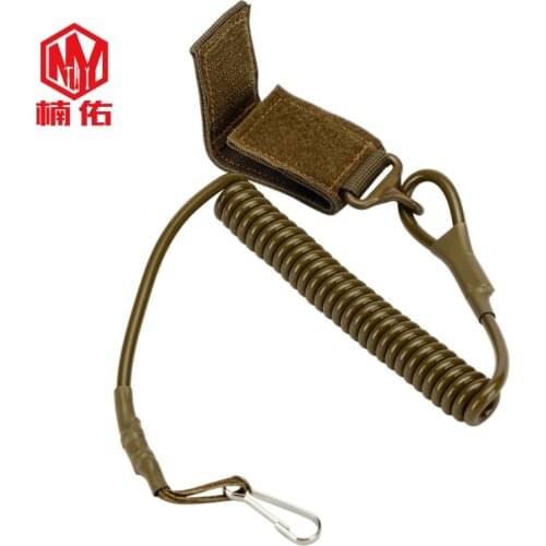 EDC Molle System Multi-function Tactical Anti-lost Outdoor Military Enthusiasts Spring Rope Rope Elastic Key Ring Lanyard