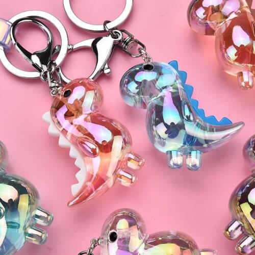 Trendy New Colorful Acrylic Dinosaur Key Chains Cute Doll Car Keychain Women Men Bag Key Ring Accessories Gift