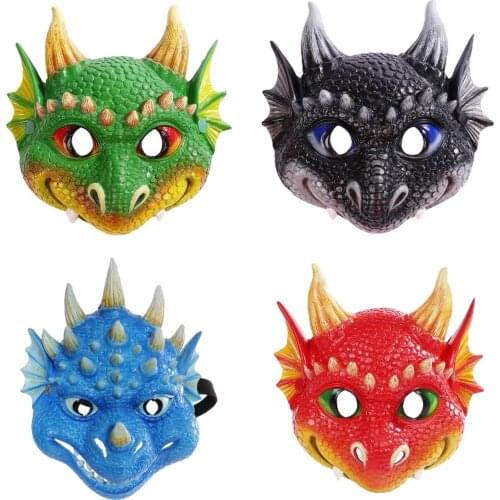 2021 new Pu Mask Halloween masquerade dragon mask children role play clothing accessories props gifts