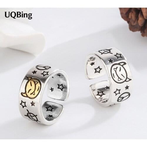 2021 New Vintage Gold Silver Color Devil Star Shape Finger Rings Wholesale Gifts Jewelry