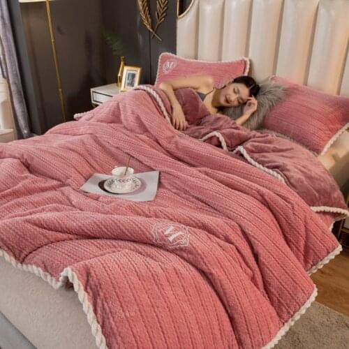 Blanket and quilt thickened winter coral velvet bed sheet cover blanket single flannel double layer heat preservation fire