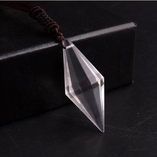 Crystal Point Pendant Necklaces Natural Quartz Stone Jewelry Necklace Amulet Divination Pendulum Healing Energy Women Jewelry