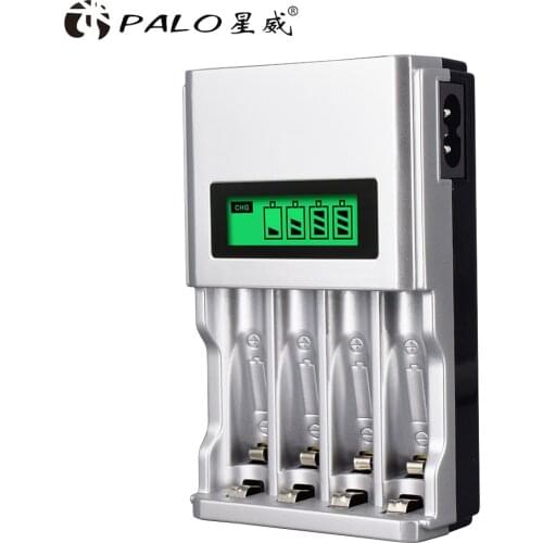 PALO C903W With 4 Slots LCD Display Battery Charger For AA AAA NI-CD NI-MH Rechargeable Batteries battery Smart Charger
