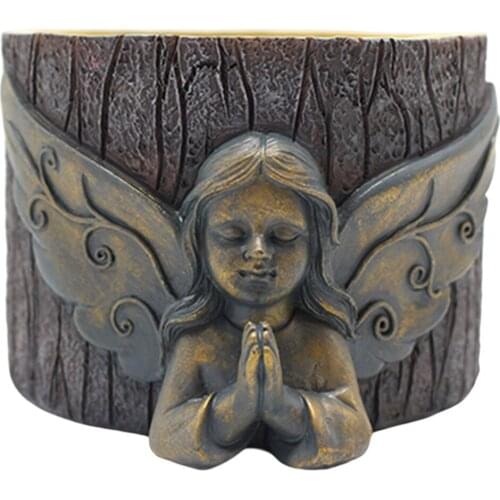 Resin Angel Statue Succulent Plant Garden Yard Office Home Planter Pot Vase