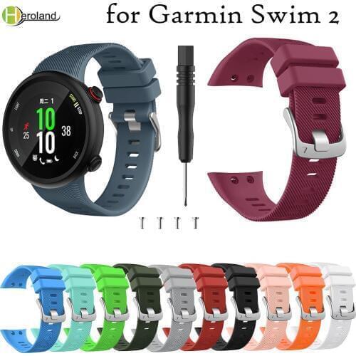 For Garmin Forerunner 45 WatchStrap band for Garmin Swim 2 Silicone Smart WatchBand Wristbands Correa Bracelet +tool Wrist Strap