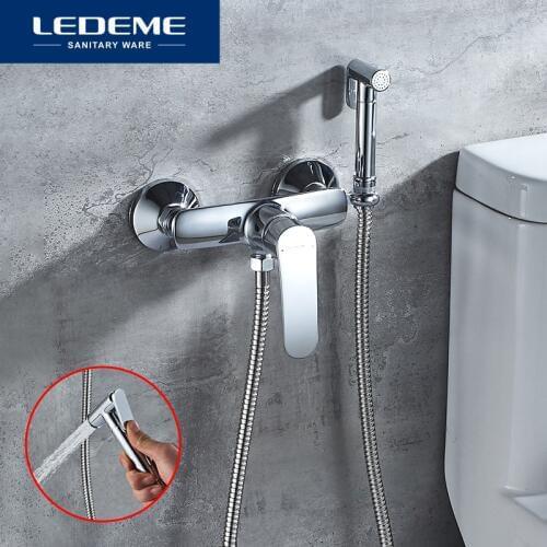 LEDEME Handheld Shower Wash With Bidet Faucet Toilet Bathroom Personal Hygiene Body Bidet Sprayer Set Hose Holder L5272
