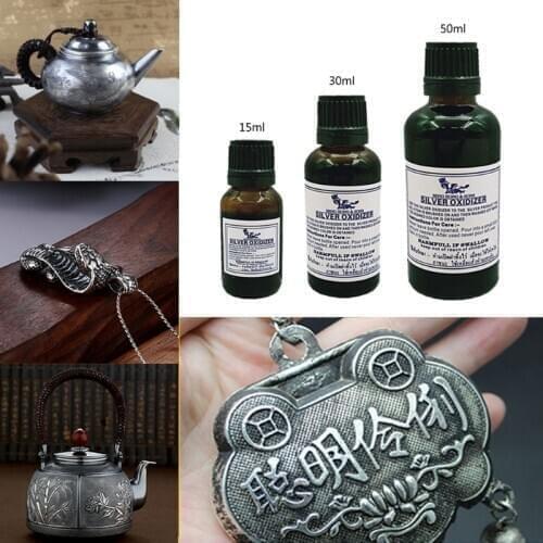 Silver Oxidizer SolutionSterling Blacken Gel Vintage Black Oxidized Jewelry Making Antique Liquid Extended Life Patina