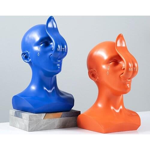 Nordic Home Decoration Big Tongue Figure Bust Statue Resin Figurine Modern Office Desktop Decor Handmade Crafts Sculpture Gift