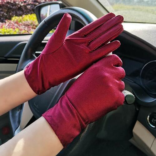 6 Colors Thin Elastic Sun Protection Gloves Solid Summer Women Etiquette Dance Cycling Driving Glove