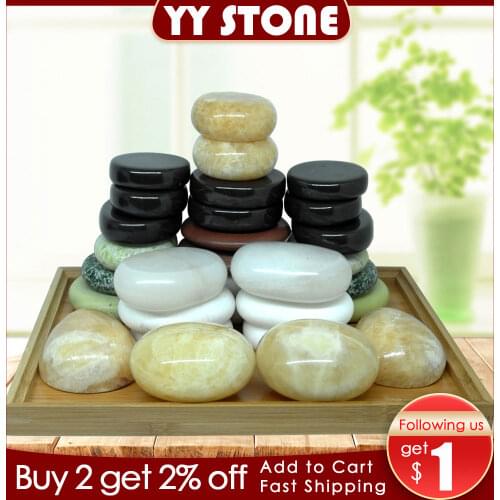 Tontin hot Stone Massage Relieve Stress Back Pain Health Care colorful Stones for Healthcare spa rock bian stone jade green