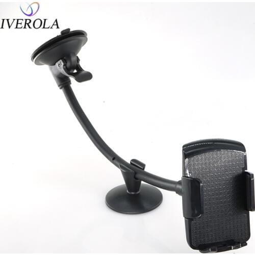 Univerola Universal Long Arm Windshield Mobile Cellphone Car Mount Bracket Holder For Xiaomi Stand For iPhone 7 Huawei GPS MP4
