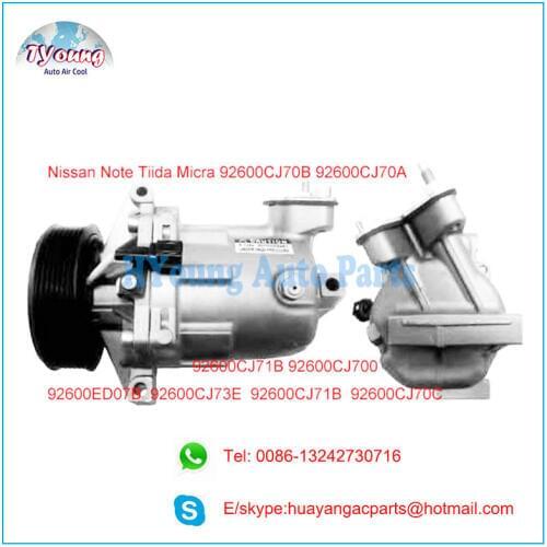 92600CJ70B 92600CJ70A air auto ac compressor for Nissan Note Tiida Micra