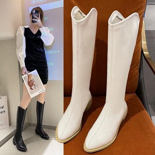 Shoes Pointy Boot Sexy Thigh High Heels High Sexy Boots-Women Zipper Pointe Over-the-Knee Ladies Rubber 2021 Black Med Autumn Ro