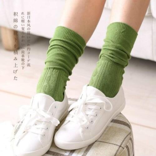 Apparel Accessories Womens Sock cotton Candy color twist flanging long lady loose socks knee-socks 10pair P015 Japanese harajuk