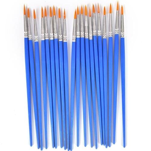 10pcs Professional Paintbrush Oil Acrylic Brush Watercolor Pen Nylon Hair Wooden Handle Paint Brushes School Office Art Supplies
