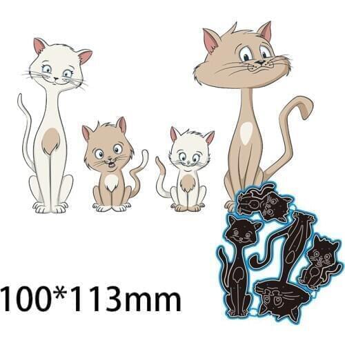 100*113mm Family Cats Metal cutting Dies Craft Embossing Scrapbooking paper craft Greeting Card