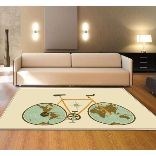 2meters Bike Scenery Modern Print Big Carpet Hallway Doormat Anti-Slip Living Parlor Room Carpets Kids Room Floor Mat Rug