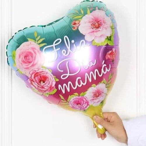 5pcs 18inch Spanish Happy mothers Day Helium Globos Feliz Dia Super Mama Foil Balloons father mother Party Decoration Baloes