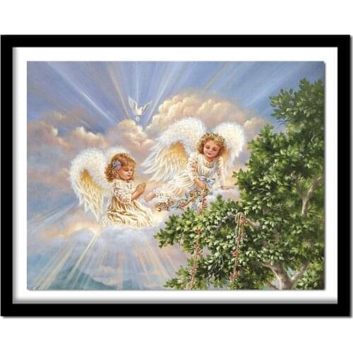 5D Diamond Embroidery Religion Girl Angel Cross Stitch Crystal Round Diamonds Set Unfinished Decor DIY Diamonds Painting YZ120