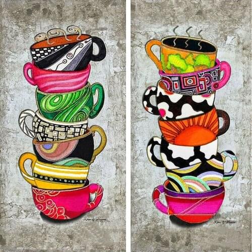 5D DIY Diamond Painting Bowls Kitchen Diamond Embroidery Coffee Cup Mosaic Rhinestone Cross Stitch Kit Home Decoration