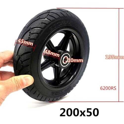 8 Inch Scooter 200x50 Electric Scooter Solid Wheel With Wheel Hub Shock Absorber Tyre Damping Rubber Tyres Wheel