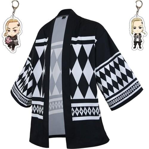 Women/Men Summer Casual Streetwear Draken Tokyo Revengers 3D Printing Japanese Anime Kimono Haori Cloak Cosplay Ken Ryuguji
