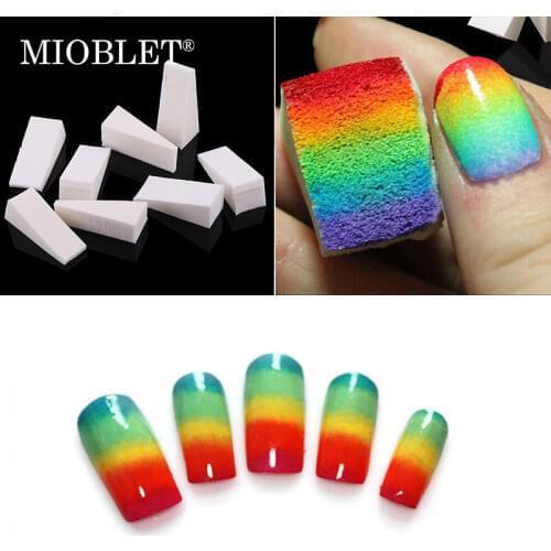 8Pcs/Set White Soft Triangle Sponge Nail Art Polish Gel Gradient Color Stamping Stamp DIY Creative Nails Buffer Sponges Manicure