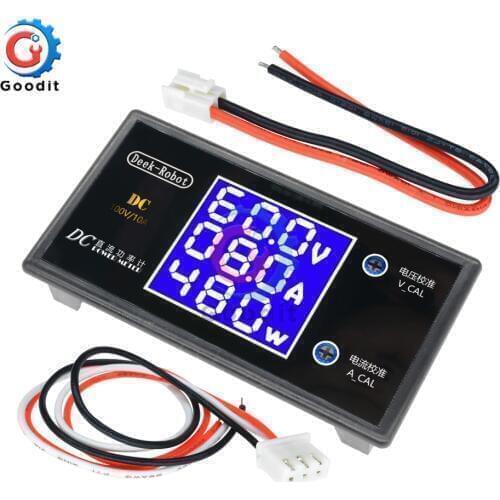 DC 0-100V 10A LCD Display Digital Voltmeter Ammeter Wattmeter Voltage Current Power Meter Volt Detector Tester 12V 24V 36V 1000W