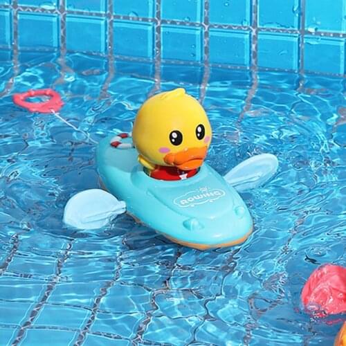 Kids Bath Toy Bath Yellow Duck Pull String Swimming Toy Bath Accessory Floats Without Battery Duck Toy For Children Bathing Toys