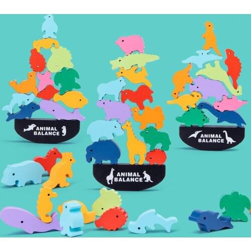 Animal Balance Building Blocks Bricks Pro Baby Exercise Hand-Eye Coordination Boys and Girls Children Early Education Educationa