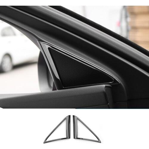 For Buick Regal 2017-2021 Black Steel A Pillar Front Triangle Cover Trim 2PCS Car Styling Accessories