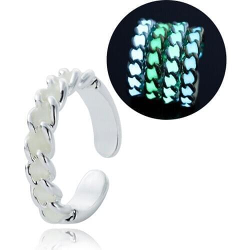 European And American Fashion Trend New Noctilucent Love Adjustable Ring Female Accessories Halloween Gifts