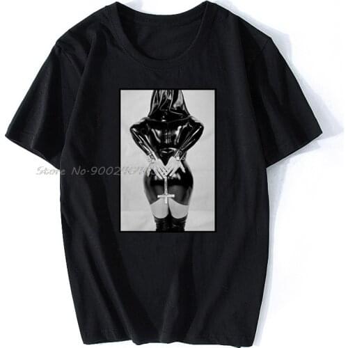 T Shirt Sexy Nun Nonne Church of Satan Porn Porno Religion Inverted Cross MenS Lastest Tshirt Simple Style Design Mens T-Shirt